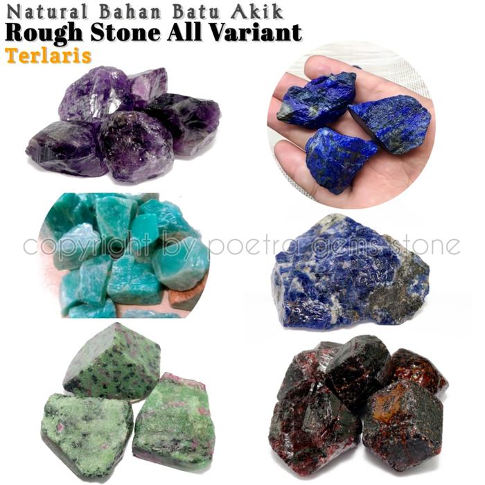 Bahan Batu Akik Natural Rough Meaning Crystal Yaman Kecubung Pirus Bulu Macan Termurah