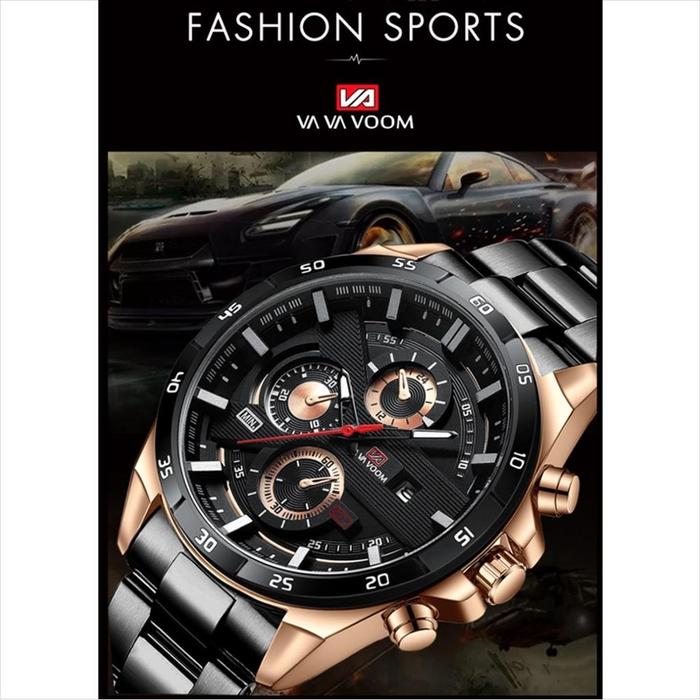 Jam Tangan Pria Va Va Voom 216 Stainless Steel Vavavoom Anti Karat