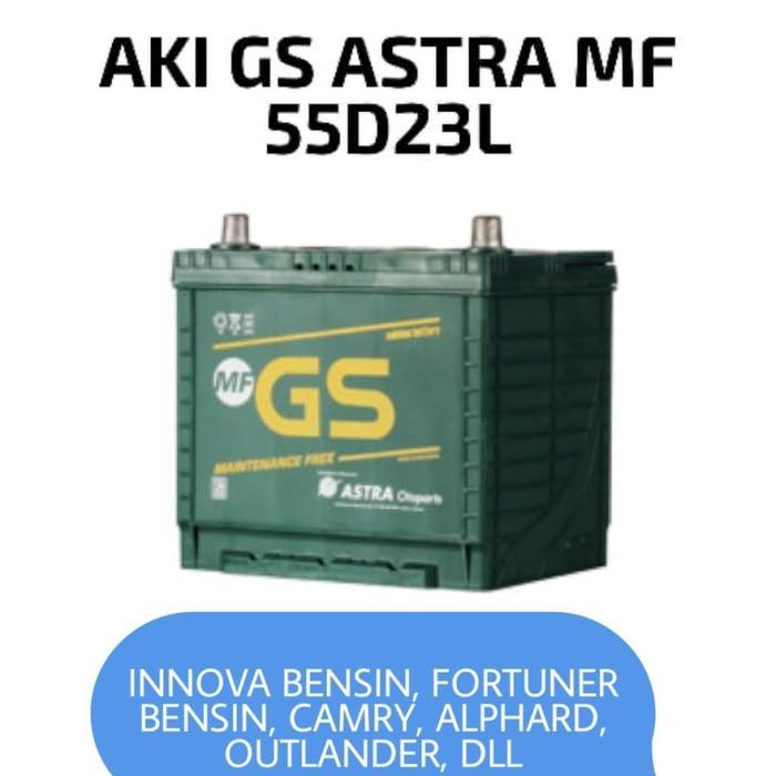 Aki Mobil GS Astra MF 55D23L 12V 60Ah Bebas Perawatan
