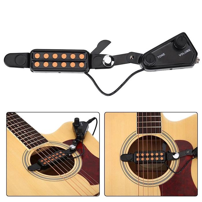 Penguat Lubang Suara Gitar Akustik 12 Lubang Amplifier Transduser