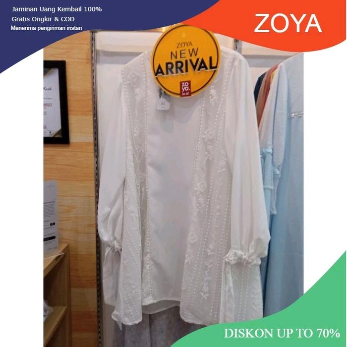 Aksara tunik by zoya ( blouse putih)/tunik putih Muslim Atasan Mewah Nyaman Wanita