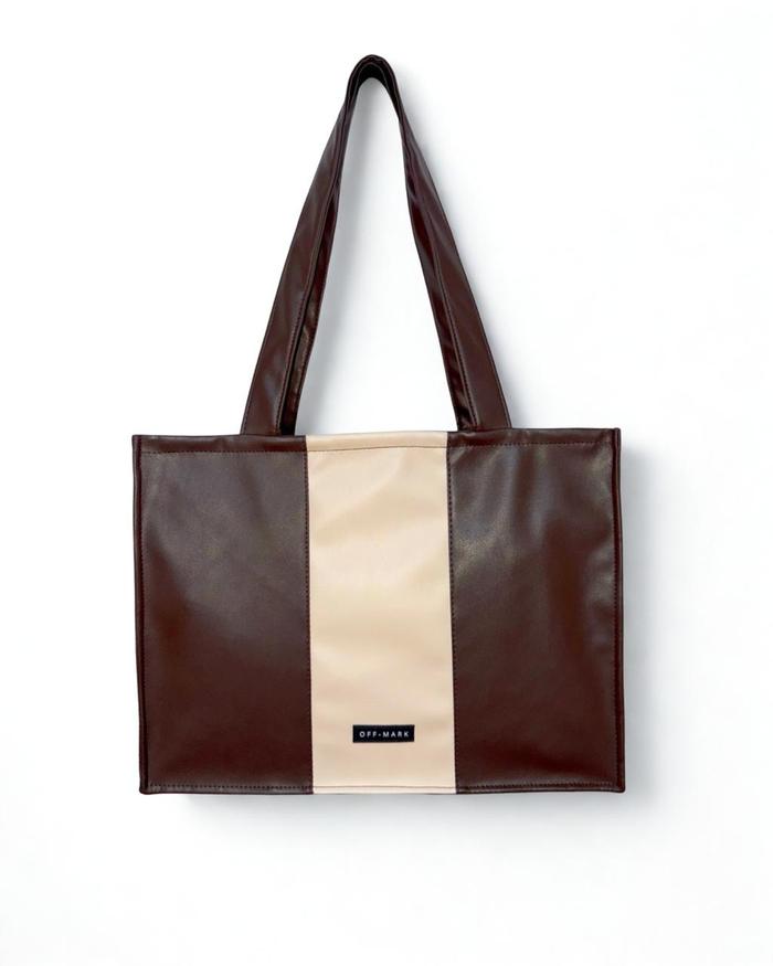 OFF-MARK CLASSIC BROWN TOTE BAG LANDSCAPE