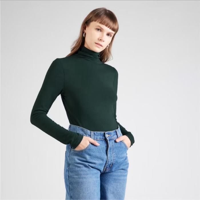 Uni Kaos Inner Turtleneck Wanita Lengan Panjang Motif Polos - Women Featherweight Turtleneck uniqloT