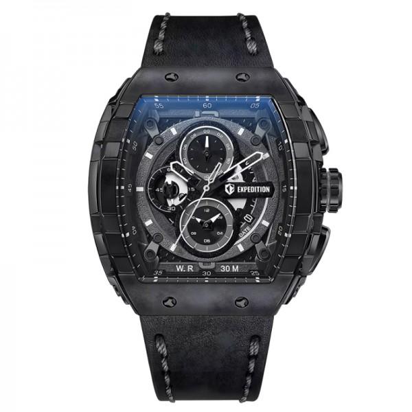 Expedition 6782 Full Black Man Leather MCLIPBA - Jam Tangan Pria