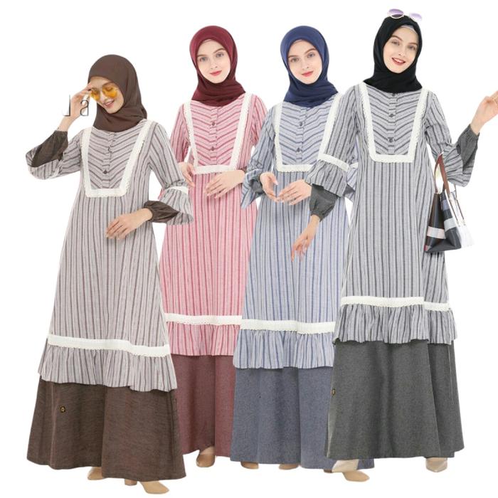 GAMIS CASUAL PC 93 ENDOMODA Motif Muslim Wanita Dress Remaja Dewasa Pesta Lebaran Maxi