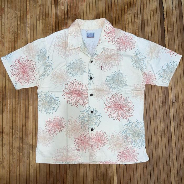 RARE SAMURAI JEANS FIREWORK HAWAIIAN SHORT SLEEVE OPEN COLLAR SHIRT RRL momotaro studio d artisan