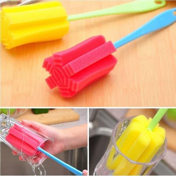 Sikat Botol Warna Warni Sikat Pembersih Botol Tongkat Spons Pembersih Botol Susu Sikat Gelas