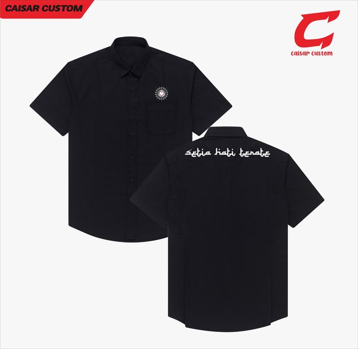 Kemeja Hem Setia Hati Terate PSHT SH Hem Pencak Silat Kekinian Baju Katun Pria Hitam