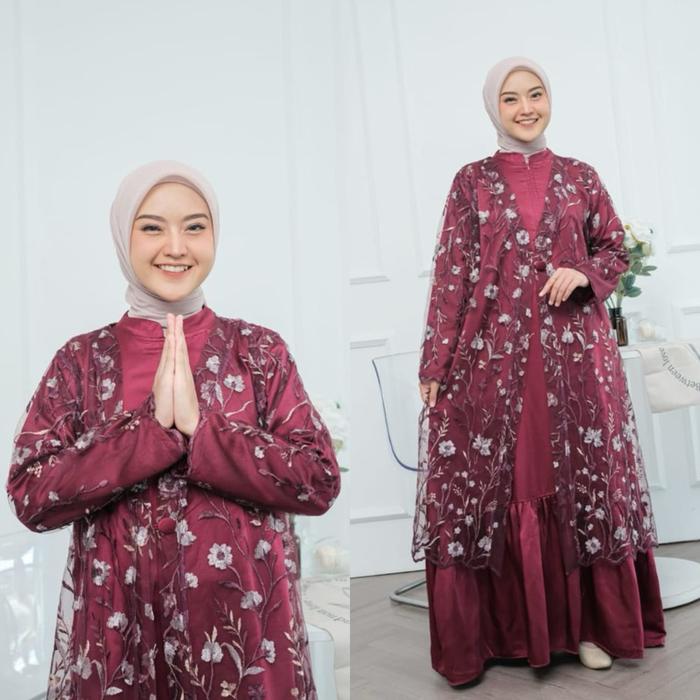 Gamis Set Outer Wanita Terbaru Outer Gamis Syar’i Modern