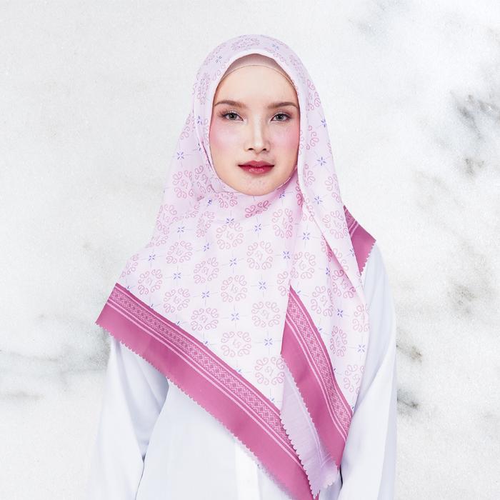 V3Hijab / Curve / Monogram / Hijab / Segiempat / Voal / Motif / Printing / Square / Muslim / Kerudun
