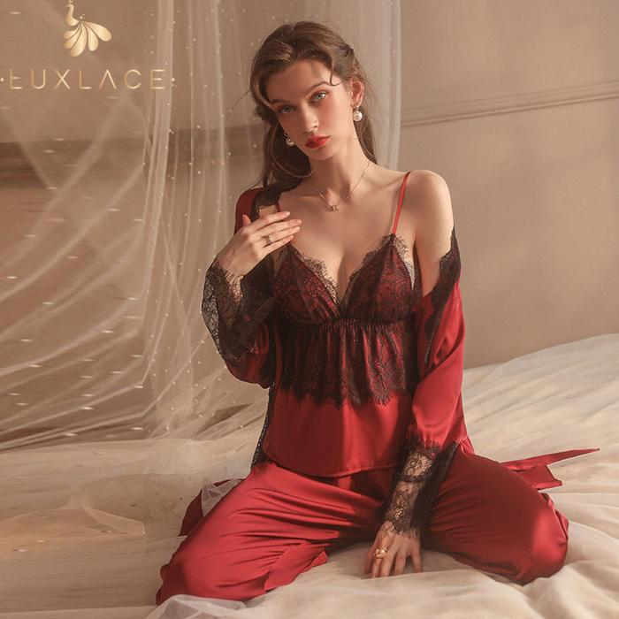 LUXLACE WEAR KARLIE Premium Baju Tidur Wanita Dewasa Bahan Polyester Renda Lingerie Sexy Jumbo Bigsi
