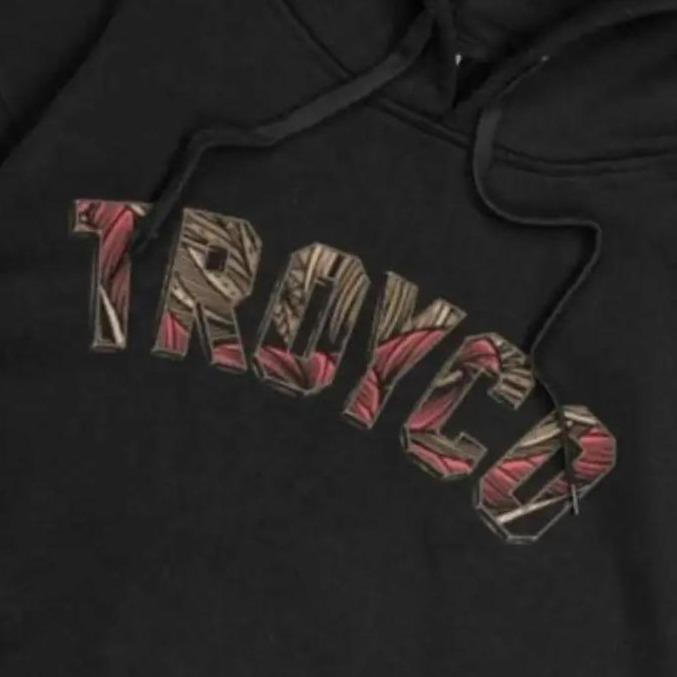 Troy Company Pullover Hoodie Black Collage Pattern Fill - Jaket Hoodie Pria Hitam KH 286