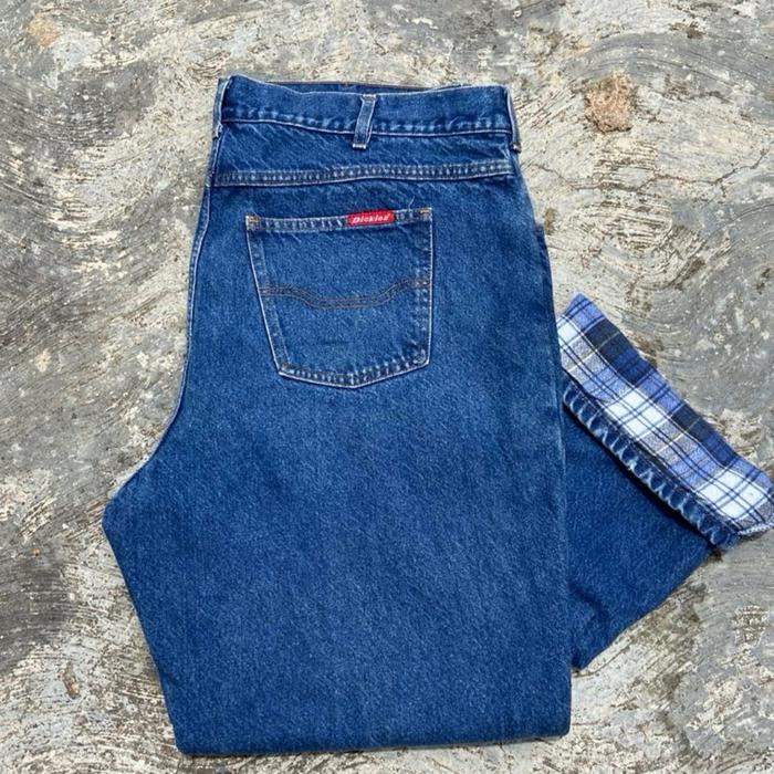 Dickies flanel denim baggy jeans vintage