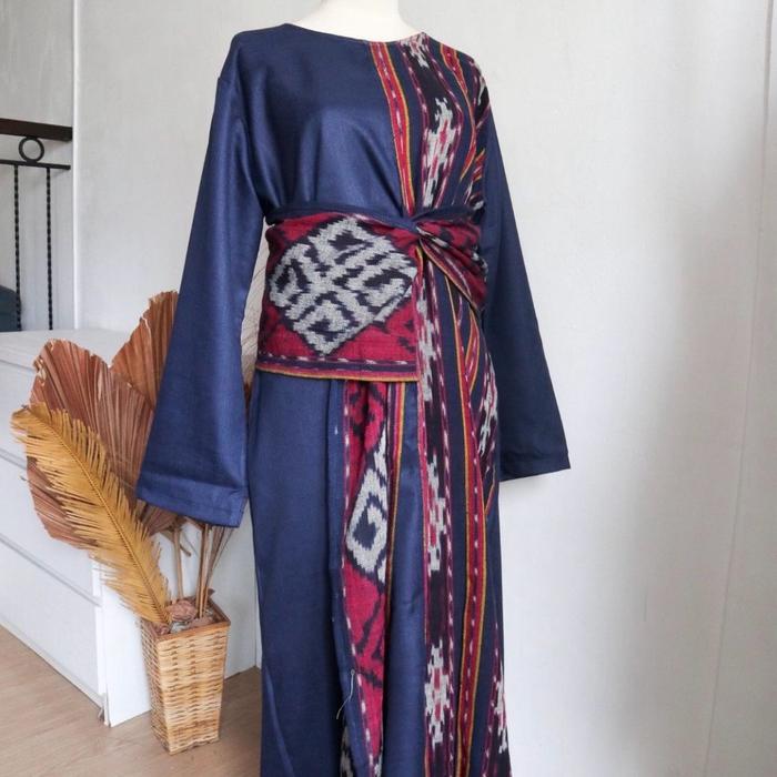 MOZA — Long tenun dress kaftan ethnic panjang