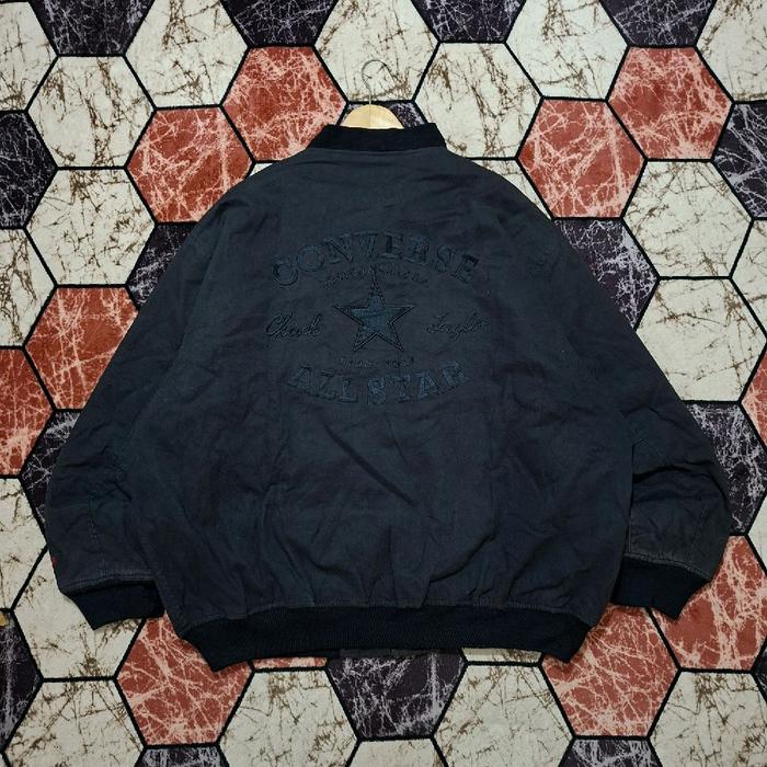 Bomber Denim Jacket Converse Boston Embroidery Big Logo