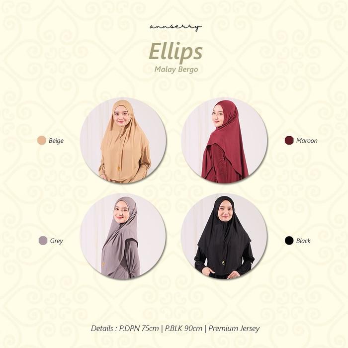 Ellips Malay Bergo  Jilbab Instan Wanita