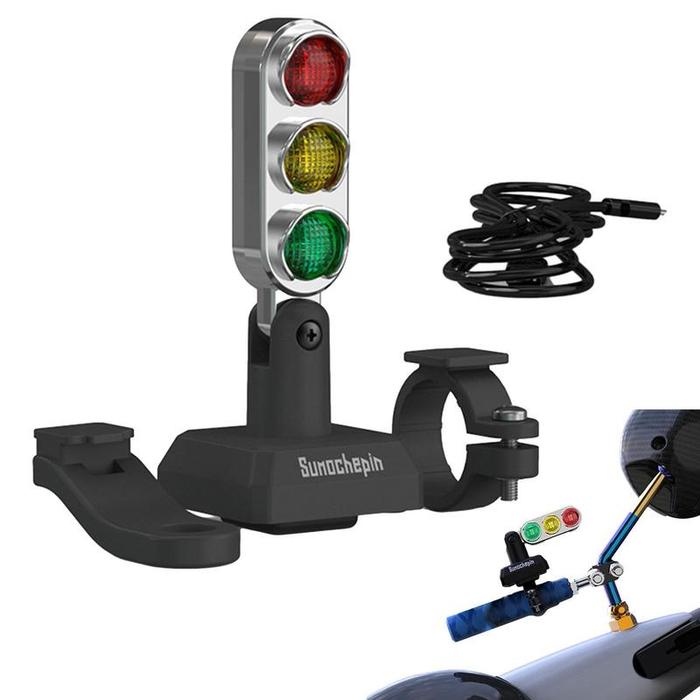 Motorcycle Traffic Light Lamp Adjustable Stop Warning Signal Light