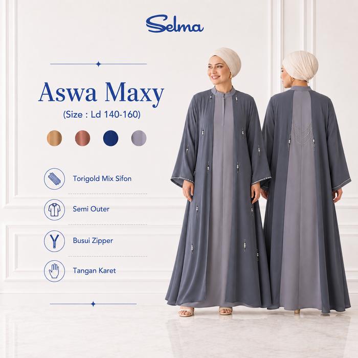Aswa Maxy Abaya Jumbo LD 140–160 Torigold Mix Sifon Semi Outer  Busui by SELMA