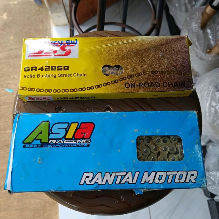 RANTAI MOTOR SSS 428SB PANJANG 130L WARNA GOLD BAGUS DAN AWET