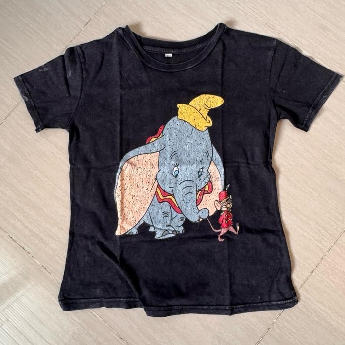 Kaos Anak Denim Washed Dumbo /  Atasan Anak Motif Dumbo - Preloved