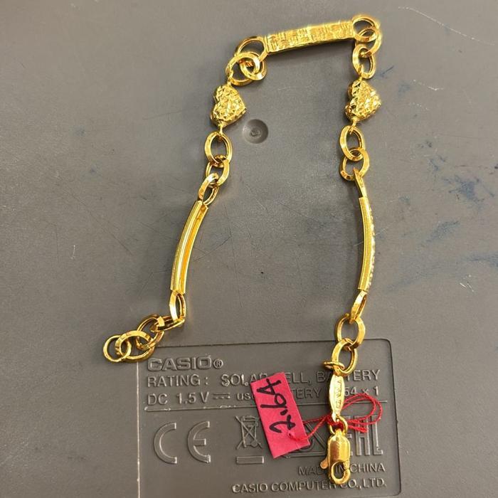 GELANG SWAROVSKI WANITA TALI SEGIENAM KOREA PERHIASAN EMAS ASLI