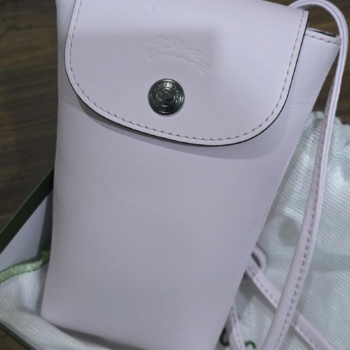 original new LC le pliage phone bag leather - petal pink