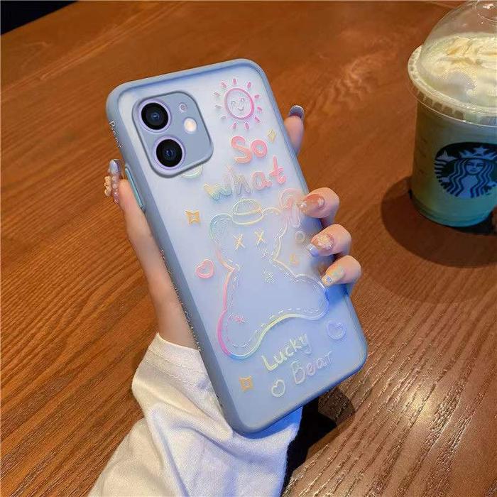 Cute Bear PC For OPPO Reno 5 Lite 6 Find X3 A93 A94 Cover Case for