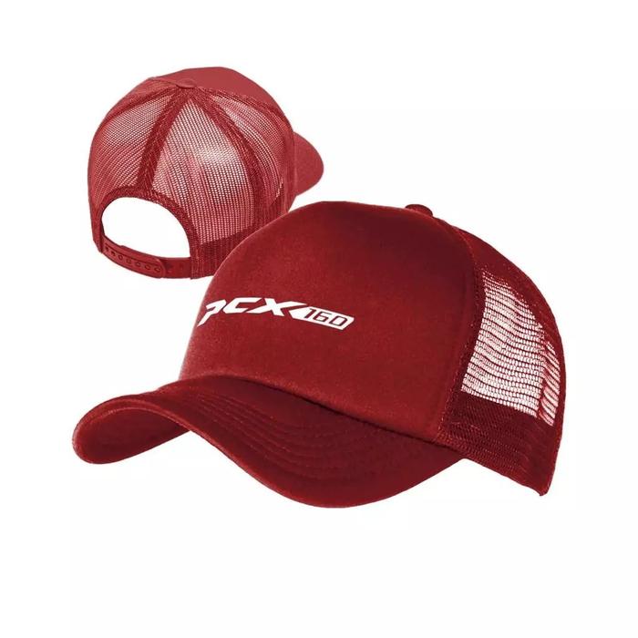 Topi Trucker Jaring Hat Distro PCX 160 BUKAN PENIKMAT HARTA ORANG TUA CORAK MERAH PUTIH motor otomot