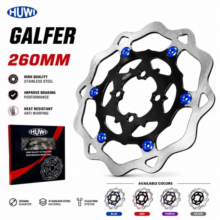Disc Piringan Cakram Huwi Thailand 260mm Model Galfer Beat Vario Scoppy Mio Soul Mio Sporty Jupiter 