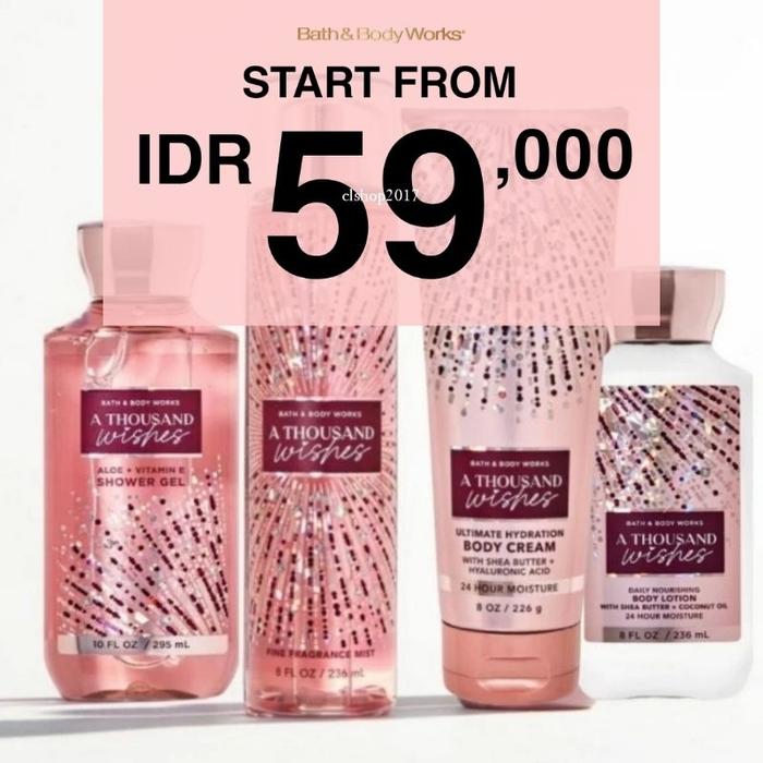 BBW A THOUSAND WISHES SERIES MIST LOTION SHOWER GEL HAND CREAM WASH ROOM SPRAY GENTLE FOAMING  BATH 