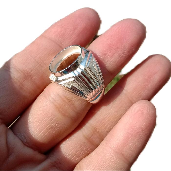 cincin pria/perhiasan/cincin perak/emban perak untuk batu