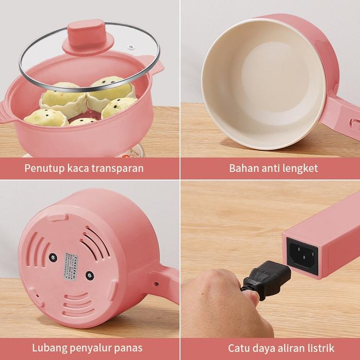 Gm Bear Panci Listrik Multifungsi 2L 2316 - Kompor Listrik Panci Penggorengan Listrik Panci Elektrik