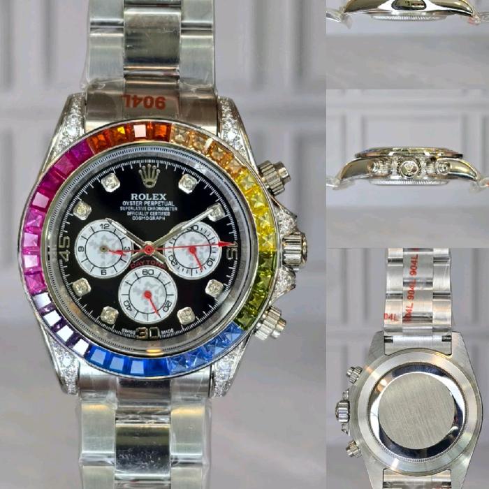 RolexDaytonaRainbowDiamond Bagguete Cuts