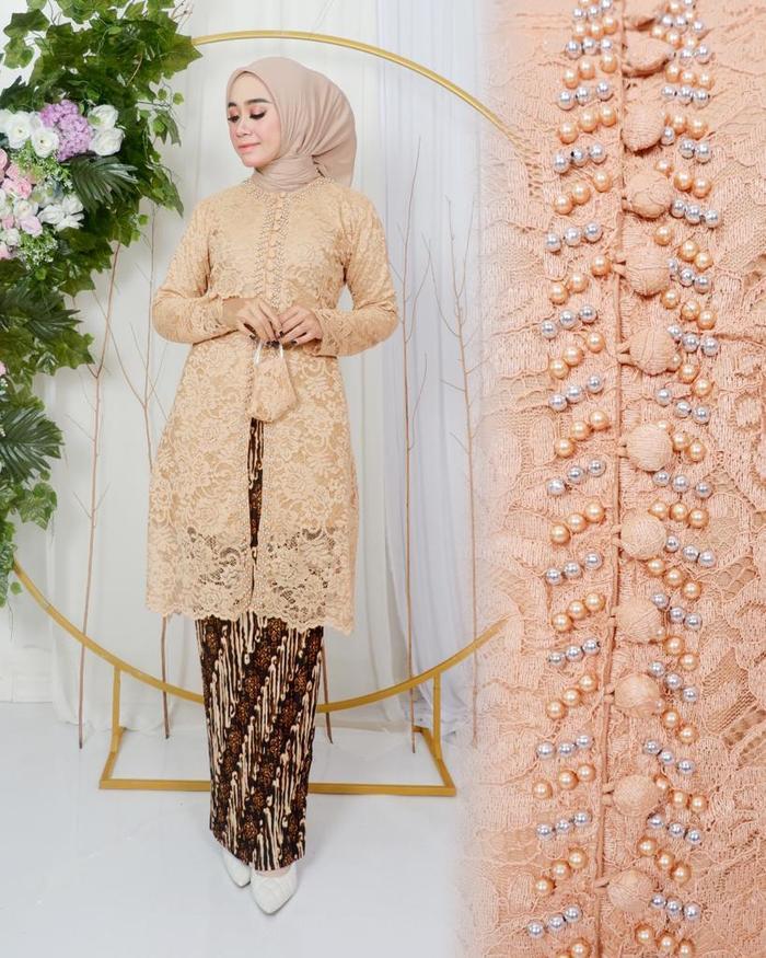 Promo Ramadhan - Dj_Collection21 - Setelan Kebaya Tunik Kancing 1000 Payet - Kebaya Tunik Panjang - 