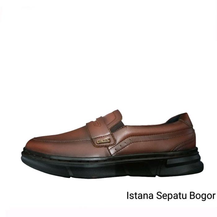 GATS - PX 6903 - Sepatu Kulit Sneakers Formal Coklat Tua Casual Pria