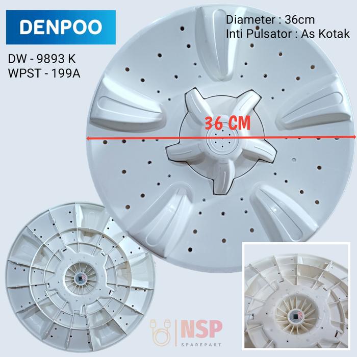 PULSATOR MESIN CUCI DENPOO AS KOTAK DIAMETER 36 CM PULSATOR DENPOO