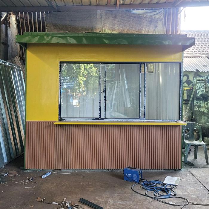 Booth Container Knockdown Mix GRC 3x2x2.5 jendela kaca sliding