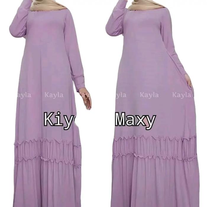 kiyoko maxi ceruty Dress wanita muslimah Gamis baju midi muslim gaun lebaran oneset hijab satu set s
