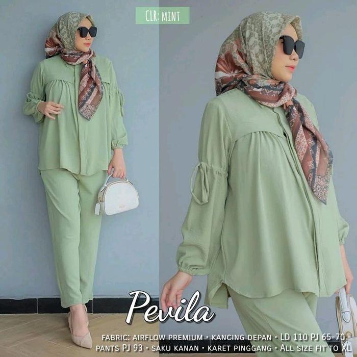 Baju Wanita Terbaru Pevila Set One Set Crinkle Airflow