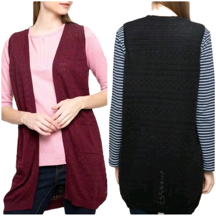 Phenomenal cardigan wanita rajut sleveless open Stitch Katun Lembut Branded Keren Nyaman