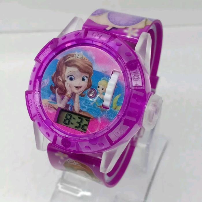 Jam Tangan Anak Laser Lampu Musik Proyektor Sofia - Mainan Edukatif dengan Desain Menarik untuk Si K