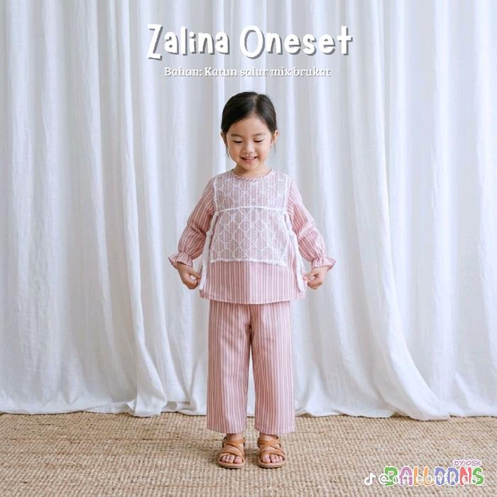 zalina one set#bahan katun salur dan brukat Malika
