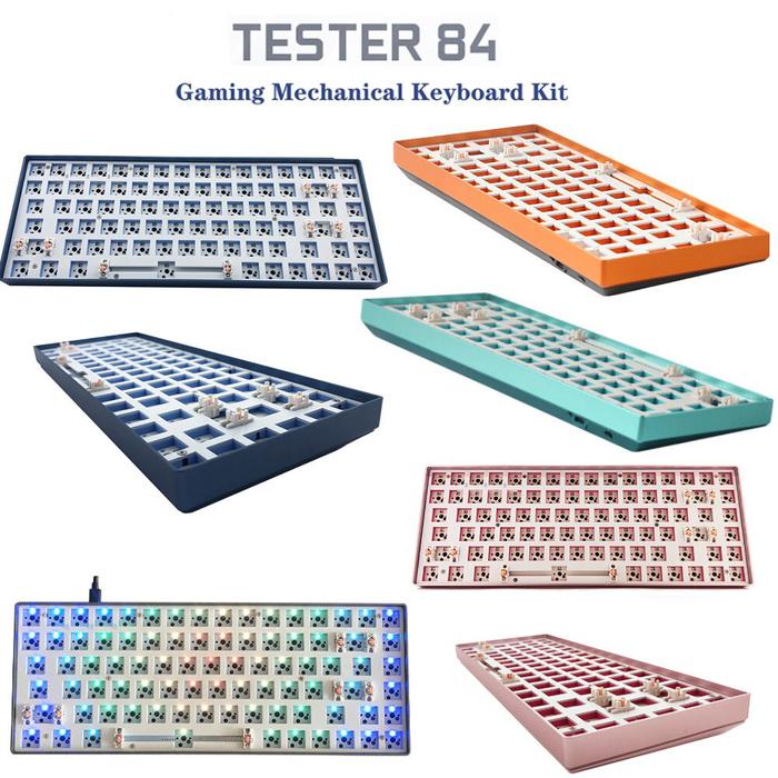 CIY84 TESTER84 Mechanical Keyboard Gasket Kit RGB Backlit Hot Swappable Keyboard Aluminum Alloy NKRO