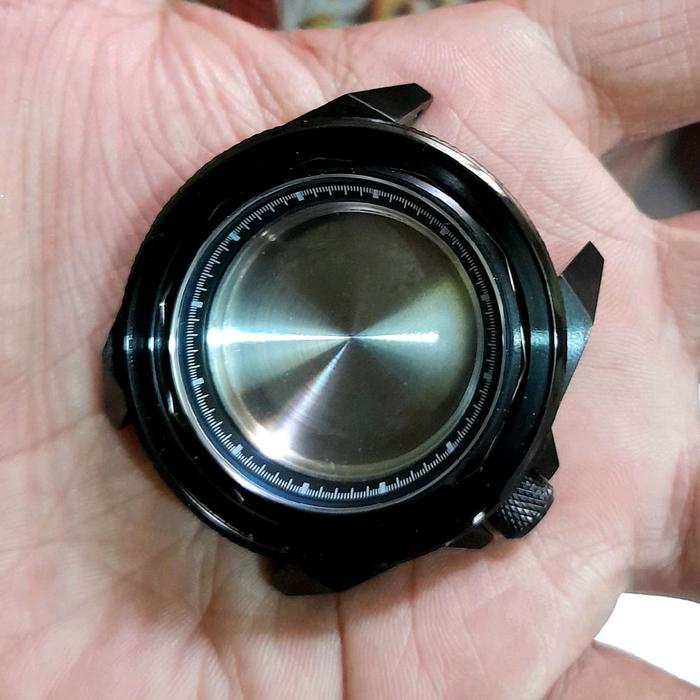 case seiko black samurai case nh35 nh36 seiko samurai  hands dial seiko mod