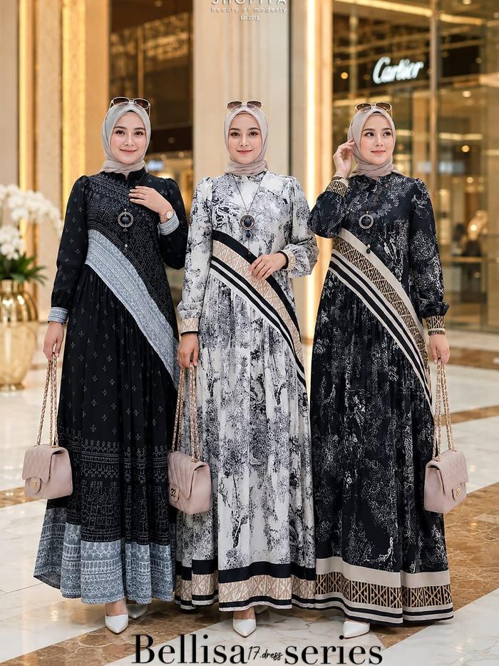 ELDERA Bellisa Dress LD 110 Wanita Rayon Daster Motif Kekinian Busui Original by Shofiya Pusat Fashi