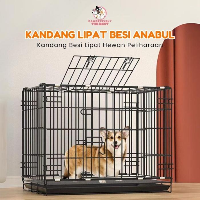 Kandang Lipat BESI Anjing Kucing - Kandang Hewan Peliharaan Anabul Anjing Kucing Kelinci Hamster Bis