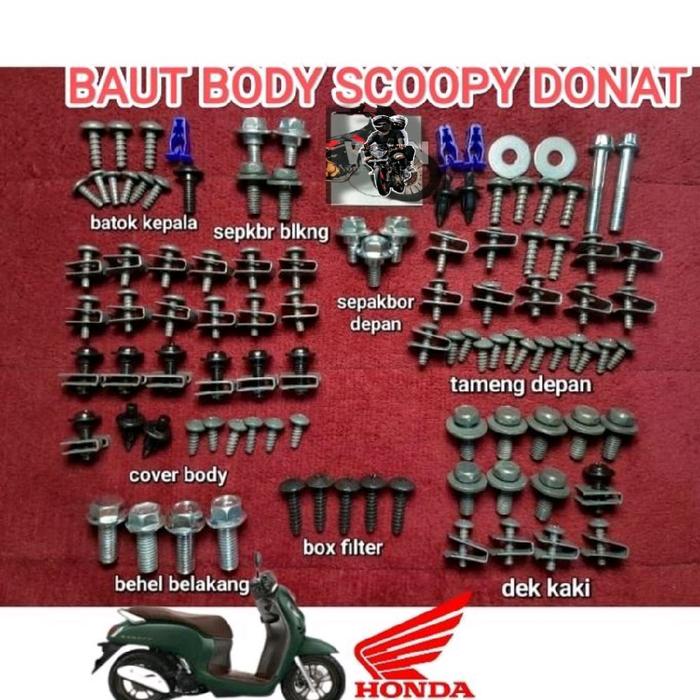 BAUT BODY LENGKAP HONDA SCOOPY DONAT -BEHEL
