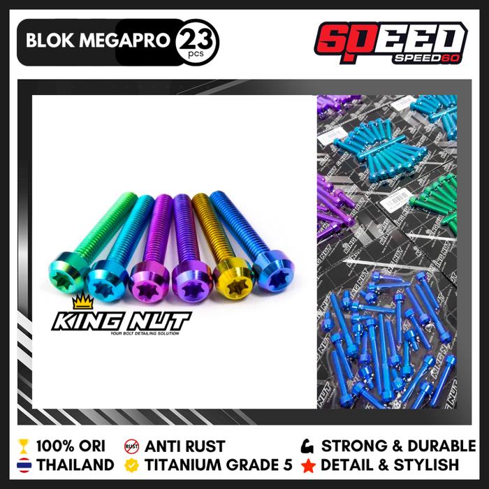 Set Baut Kalter Blok Mesin Megapro Grade 5 King Nut