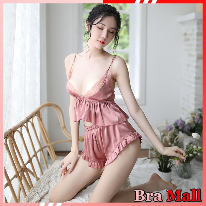 Bra Wanita BM-369 Set Piyama Tidur Lace Vee-Silk Elegan