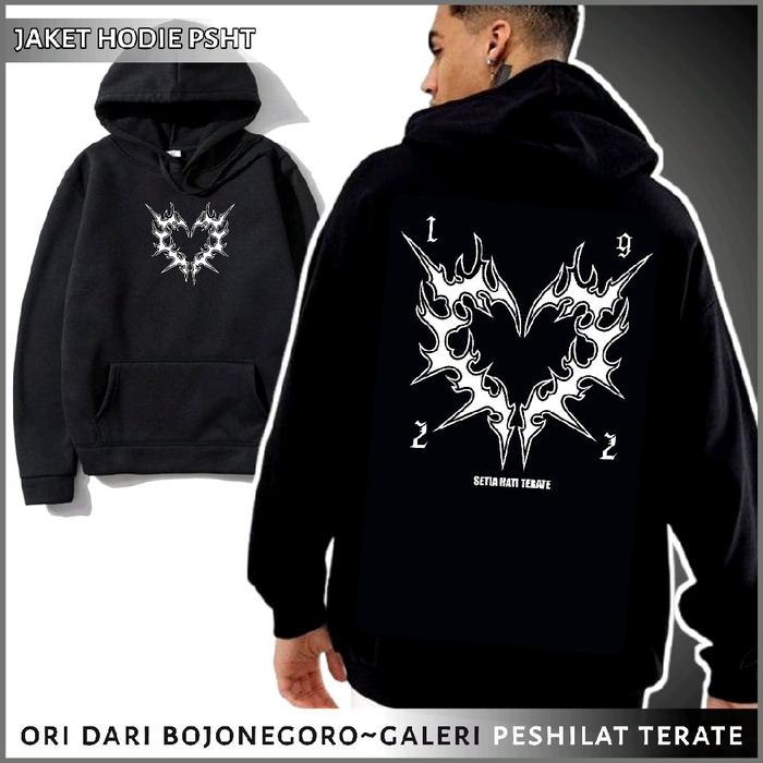 JAKET HODIE PSHT LOVE TERATE Hoodie Pria Keren Simple Distro Hitam Lokal Sablon Fleece Katun Tebal M
